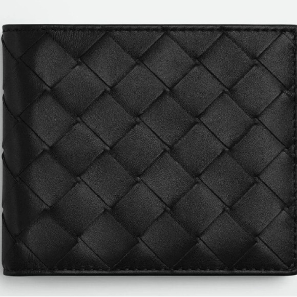 Bottega Venta Black Bi-Fold Wallet - New